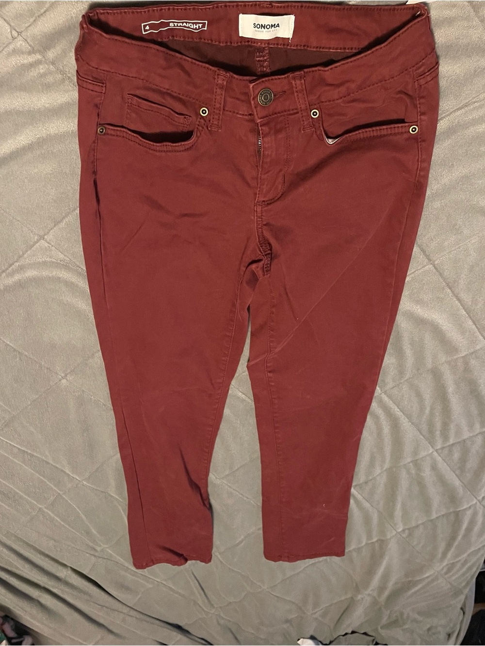 Sonoma Straight-Leg Jeans in Deep Burgundy
